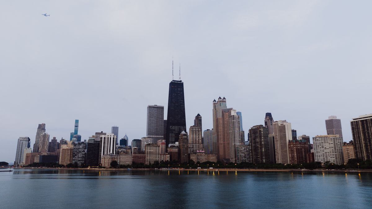 The Chicago skyline viewed across the water, representing a local matchmaking focus